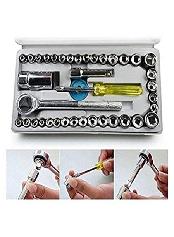 Shopper52 shopper 52.com Multipurpose Metal Screwdriver Socket Set and Bit Tool Kit Set Jackly Combination Wrench Tool for Home, Car, Bike -40 Pieces - Image 3